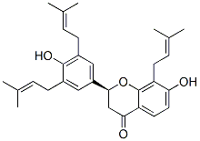 Structure of [S,(-)]-2,3-Dihydro-7-hydroxy-2-[4-hydroxy-3,5-bis(3-methyl-2-butenyl)phenyl]-8-(3-methyl-2-butenyl)-4H-1-benzopyran-4-one