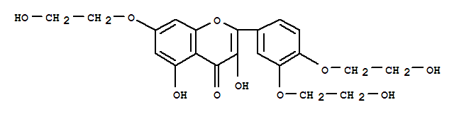 Structure of 2-[3,4-dihydroxy-3,4-bis(2-hydroxyethyl)cyclohexa-1,5-dien-1-yl]-3,5,7-trihydroxy-7-(2-hydroxyethyl)-7,8-dihydro-4H-chromen-4-one