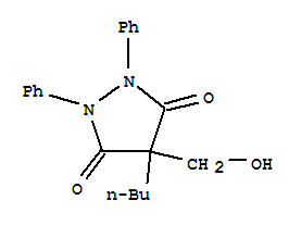 Structure of 4-butyl-4-(hydroxymethyl)-1,2-diphenylpyrazolidine-3,5-dione