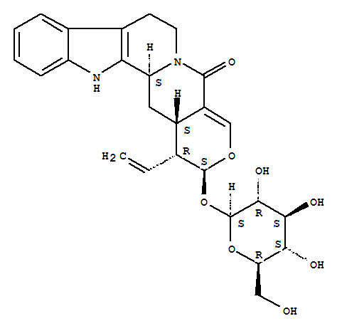 Structure of (15β)-19,20-Didehydro-16α-ethenyl-17β-(β-D-glucopyranosyloxy)-18-oxayohimban-21-one