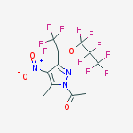 1-Acetyl-3(5)-[tetrafluoro-1-(heptafluoro-1-propoxy)ethyl]-5(3)-methyl-4-(nitro)pyrazole结构式