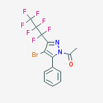 1-Acetyl-4-bromo-3(5)-(heptafluoro-1-propyl)-5(3)-(phenyl)pyrazole结构式