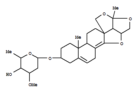 Structure of (20S)-3β-(3-O-Methyl-2,6-dideoxy-D-arabino-hexopyranosyloxy)-18,20-epoxy-20,16β-(epoxymethano)-15-oxapregna-5,8(14)-diene