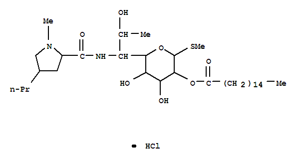 Structure of D-ERYTHRO-A-D-GALACTO-OCTOPYRANOSIDE,METHYL-6,8-DIDEOXY-6-(((1-METHYL-4-PROPYL-2-PYRROLIDINYL)CARBONYL)AMINO)-1-THIO,2-HEXADECANOATE HCL,(2S-TRANS)-