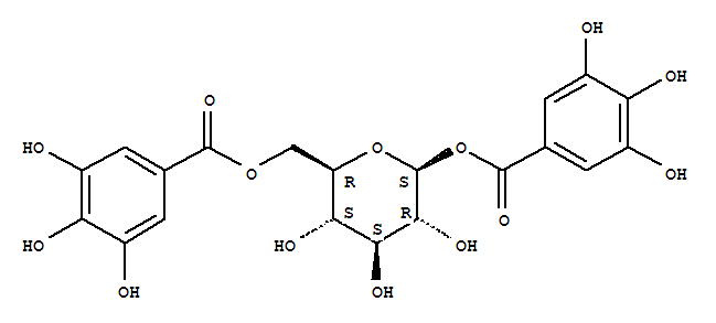 b-D-Glucopyranose,1,6-bis(3,4,5-trihydroxybenzoate)结构式