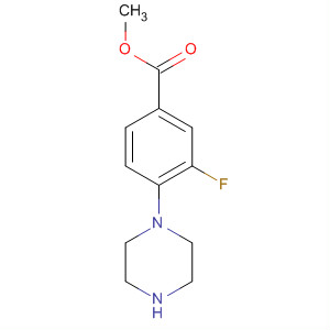 Structure of Benzoic acid, 3-fluoro-4-(1-piperazinyl)-, methyl ester