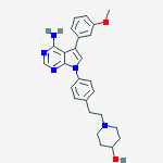 Structure of 1-[2-[4-[4-amino-5-(3-methoxyphenyl)pyrrolo[2,3-d]pyrimidin-7-yl]phenyl]ethyl]piperidin-4-ol