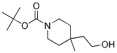 Structure of 1-Piperidinecarboxylic acid, 4-(2-hydroxyethyl)-4-methyl-,1,1-dimethylethyl ester