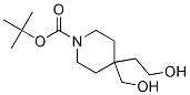 1-Piperidinecarboxylic acid, 4-(2-hydroxyethyl)-4-(hydroxymethyl)-, 1,1-dimethylethyl ester结构式