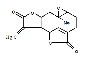 (1aS,7R,7aR,10aS,11aS)-1a,2,3,7a,8,10a,11,11a-Octahydro-11a-methyl-8-methylene-5H-7,4-methenofuro[3,2-c]oxireno[f]oxacycloundecin-5,9(7H)-dione结构式