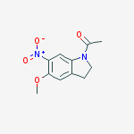 Structure of 1-(5-methoxy-6-nitro-2,3-dihydroindol-1-yl)ethanone