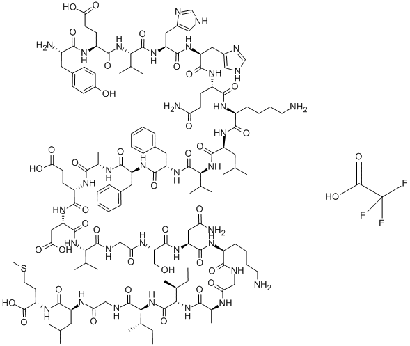 Structure of H-TYR-GLU-VAL-HIS-HIS-GLN-LYS-LEU-VAL-PHE-PHE-ALA-GLU-ASP-VAL-GLY-SER-ASN-LYS-GLY-ALA-ILE-ILE-GLY-LEU-MET-OH