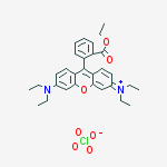[6-diethylamino-9-(2-ethoxycarbonylphenyl)xanthen-3-ylidene]-diethyl-azanium perchlorate结构式