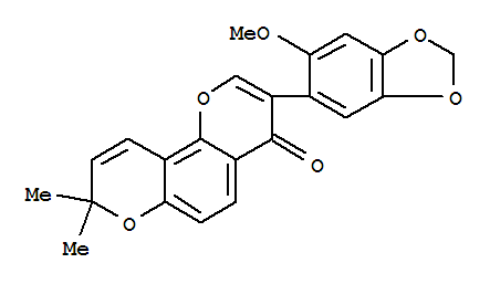 3-(6-Methoxy-1,3-benzodioxol-5-yl)-8,8-dimethyl-4H,8H-benzo[1,2-b:3,4-b]dipyran-4-one结构式