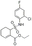 1-Cyclohexene-1-carboxylic acid,6-[[(2-chloro-4-fluorophenyl)amino]sulfonyl]-, ethyl ester结构式