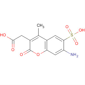 2H-1-Benzopyran-3-acetic acid, 7-amino-4-methyl-2-oxo-6-sulfo-结构式