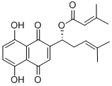 Structure of (BETA,BETA-DIMETHYLACRYL)SHIKONIN