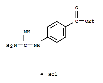Structure of ethyl 4-[(diaminomethylidene)amino]benzoate