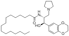 Hexadecanamide, N-[(1R,2R)-2-(2,3-dihydro-1,4-benzodioxin-6-yl)-2-hydroxy-1-(1-pyrrolidinylmethyl)ethyl]-结构式