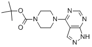 Structure of 4-(1H-Pyrazolo[3,4-d]pyrimidin-4-yl)-piperazine-1-carboxylic acid tert-butyl ester