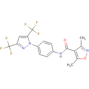 Structure of 4-Isoxazolecarboxamide,N-[4-[3,5-bis(trifluoromethyl)-1H-pyrazol-1-yl]phenyl]-3,5-dimethyl-