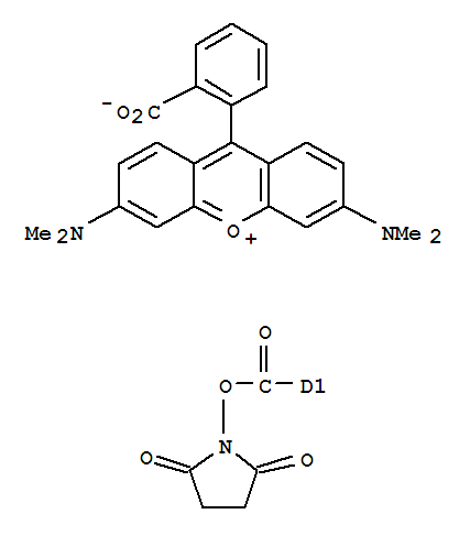 5(6)-羧基四甲基罗丹明琥珀酰亚胺酯结构式