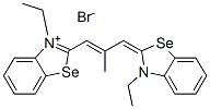 Chemical structure of 3-ethyl-2-[3-(3-ethyl-3H-benzoselenazol-2-ylidene)-2-methylprop-1-enyl]benzoselenazolium bromide