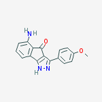 Structure of Indeno[1,2-c]pyrazol-4(2H)-one, 5-amino-3-(4-methoxyphenyl)-