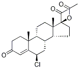 Structure of [(6S,8R,9S,10R,13S,14S,17R)-17-acetyl-6-chloro-10,13-dimethyl-3-oxo-2,6,7,8,9,11,12,14,15,16-decahydro-1H-cyclopenta[a]phenanthren-17-yl] acetate
