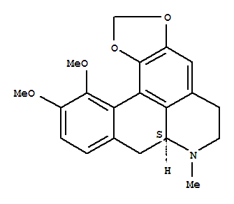 11,12-dimethoxy-7-methyl-6,7,7a,8-tetrahydro-5H-[1,3]benzodioxolo[6,5,4-de]benzo[g]quinoline结构式