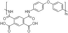 Structure of POLY(PYROMELLITIC DIANHYDRIDE-CO-4,4-OXYDIANILINE), AMIC ACID