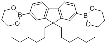 Structure of 9,9-Dihexylfluorene-2,7-bis(trimethyleneborate)