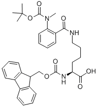 Structure of FMOC-LYS(MEABZ-BOC)-OH