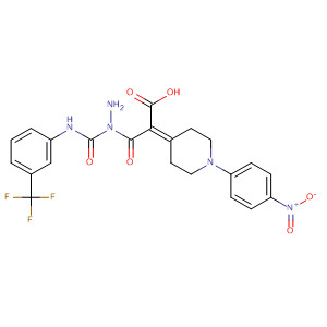 Structure of Acetic acid, [1-(4-nitrophenyl)-4-piperidinylidene]-,2-[[[3-(trifluoromethyl)phenyl]amino]carbonyl]hydrazide