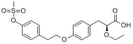 (S)-2-乙氧基-3-{4-[2-(4-甲磺酰基苯基)-乙氧基-苯基]-丙酸结构式