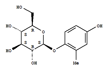 Structure of b-D-Glucopyranoside,4-hydroxy-2-methylphenyl