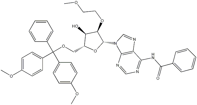 Structure of N-Benzoyl-5'-O-[bis(4-methoxyphenyl)phenylmethyl]-2'-O-(2-methoxyethyl)adenosine