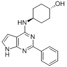 Structure of Cyclohexanol, 4-[(2-phenyl-1H-pyrrolo[2,3-d]pyrimidin-4-yl)amino]-,trans-
