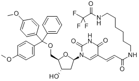 Structure of (5-O-(DIMETHOXYTRITYL)-5-[N-(6-(TRIFLUOROACETAMIDO)HEXYL)-3-(E)-ACRYLAMIDO]-2-DEOXYURIDINE)