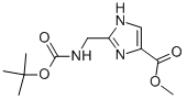 Structure of N-TERT-BUTOXYCARBONYL-2-AMINOMETHYL-IMIDAZOLE-4-CARBOXYLIC ACID METHYL ESTER