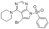 5-bromo-7-(phenylsulfonyl)-4-(piperidin-1-yl)-7H-pyrrolo[2,3-d]pyrimidine结构式