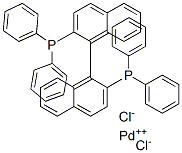 Structure of 2,2-BIS(DIPHENYLPHOSPHINO)-1,1-BINAPHTHYLPALLADIUM(II) CHLORIDE