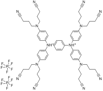 Structure of N,N,N,N-TETRAKIS[4-BIS(3-CYANOPROPYL)AMINOPHENYL]-P-PHENYLENEDIAMINIUM DIHEXAFLUOROPHOSPHATE