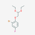2-Bromo-1-(2,2-Diethoxyethoxy)-4-FluoroBenzene结构式