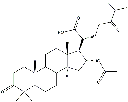 (16ALPHA)-16-(乙酰氧基)-24-亚甲基-3-氧代羊毛甾-7,9(11)-二烯-21-酸结构式