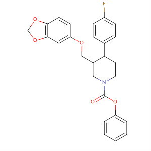 (3S-trans) Phenyl-3-[(1,3-benzodioxol-5-yloxy)methyl]-4-(4-fluorophenyl)-1-piperidinecarboxylate结构式