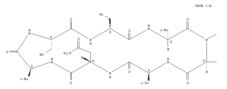 Structure of Cyclo(L-Asn-L-Leu-L-Ser-L-Phe-L-Leu-L-Pro-L-Val-)