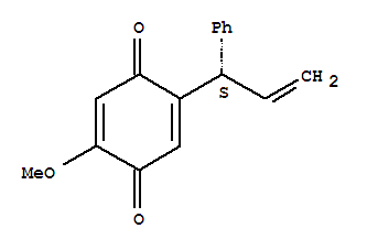 2,5-Cyclohexadiene-1,4-dione,2-methoxy-5-(1-phenyl-2-propenyl)-, (S)-结构式