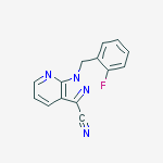 Structure of 1-(2-fluorobenzyl)-1H-pyrazolo[3,4-b]pyridine-3-carbonitrile