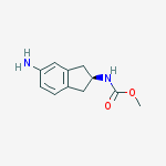 (S)-Methyl 5-amino-2,3-dihydro-1H-inden-2-ylcarbamate结构式